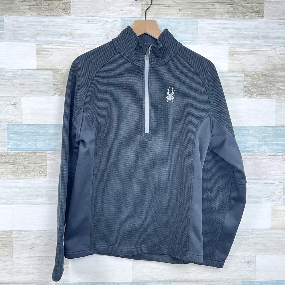 SPYDER Outbound Half Zip Pullover Sweater Black Fleece Sweater Mens Medium